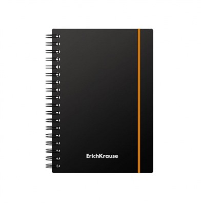 Записная книжка на спирали пластиковая обложка А6 80л клетка на резинке "Accent" 53140 ErichKrause