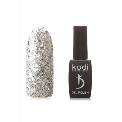 Kodi Гель-лак На прозрачной подложке, с серебряными блестками разной величины, плотный, 8 мл KRISTALLER, 1130478