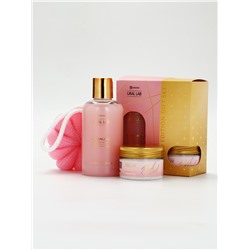 Подарочный набор: гель для душа, соль в банке и мочалка ракушка, URAL LAB