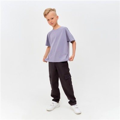 Футболка детская MINAKU:Basic line kids, серая, рост 116 см