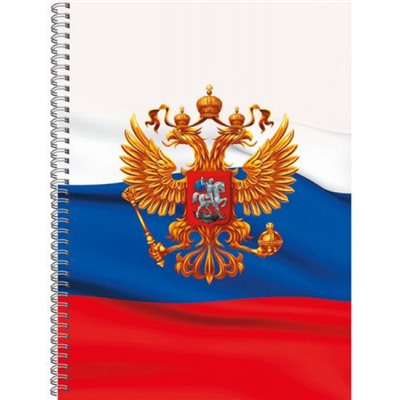 Тетрадь А4 120л линия твердая обложка на спирали "Россия" ТС41205240 Listoff