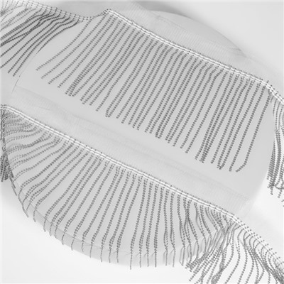 Тесьма металлизированная «Бахрома», 10 см, 4.5±0.5 м, белая