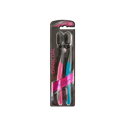 Зубная щётка D.I.E.S Charcoal, средней жёсткости, 1+1 шт., микс