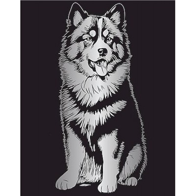 Гравюра 20х25,5 см SGHK №75 "Сибирский хаски" (серебро) Hobbius