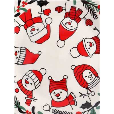 Тарелка новогодняя плоская «Новогодний хоровод», d=20 см