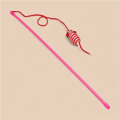 Дразнилка-удочка «Полосатая мышь», цвет МИКС