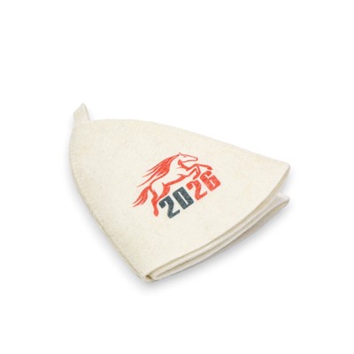 Шапка для бани и сауны «Год лошади», полиэфир 70%, шерсть 30%, «Добропаровъ»