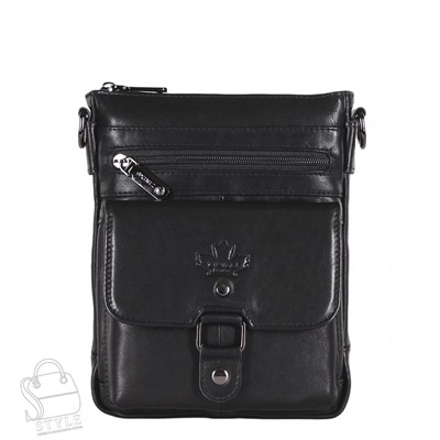 Сумка мужская кожаная 2601Z black Zinimsk