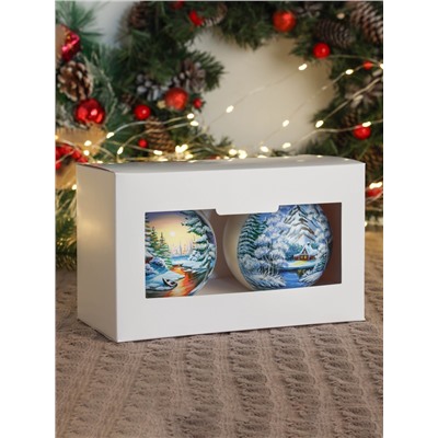 Набор из 2-х ёлочных шаров d=10 см «Дивный лес»