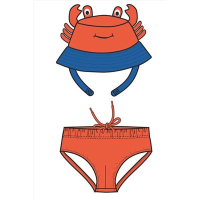 Комплект детский для мальчиков: плавки трикотажные, панама текстильная PLAYTODAY, 1126222