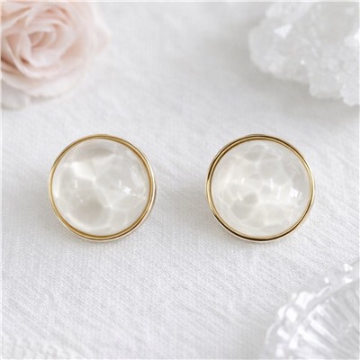 Серьги бижутерия круглые с камнем, арт.007.302