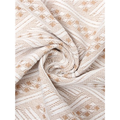 Плед с бахромой «Этель» Home, 130×180 см, бежевый, жаккард