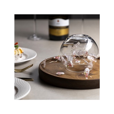 Гирлянда «Нить» 2 м роса с насадками «Дед Мороз», IP20, серебристая нить, 20 LED, 2 режима, батарейки ААх2 (нет в комплекте), свечение мульти