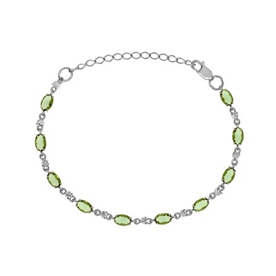 Браслет из серебра султанит синт., Брс083