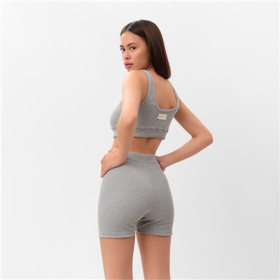 Костюм женский (топ, велосипедки) MIST, размер 40-42, серый