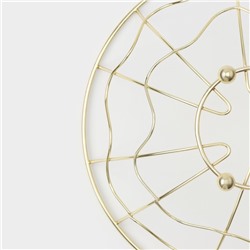 Фруктовница Доляна «Солнце», 23×23×9 см, золотой