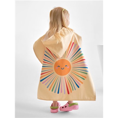 Полотенце - пончо детское махровое «Крошка Я. Солнышко», 60×120 см, жёлтое
