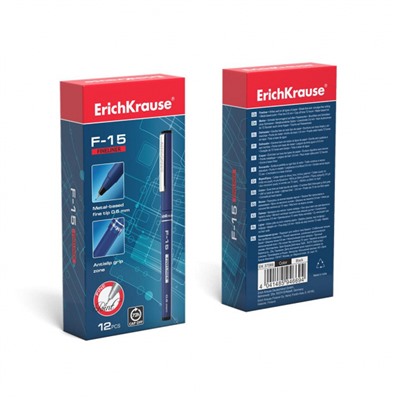 Ручка капиллярная 0.6мм "F-15 Классика "37066 черная ErichKrause