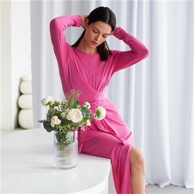 Платье миди женское MINAKU: Green trend, фуксия, размер 42