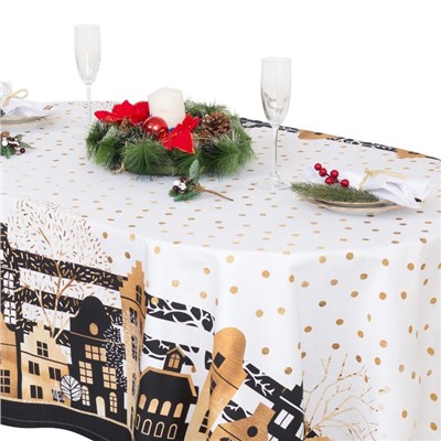 Скатерть новогодняя «Этель» Золотой город 147×180 см, 100% хлопок, саржа 190 г/м² с ГМВО