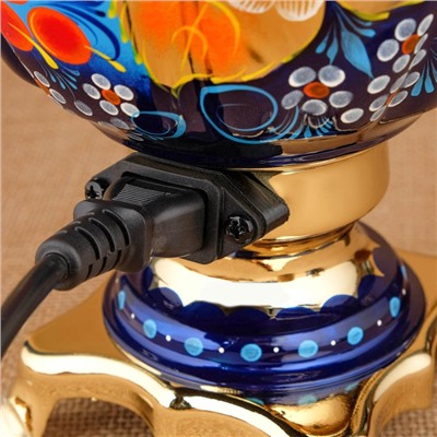 Набор посуды «Птица на синем», 3 предмета: самовар 3 л, заварочный чайник 0.7 л, поднос