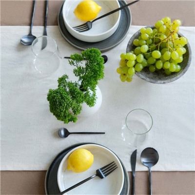 Дорожка на стол «Этель» ECO, 40×136 ±6 см, 70% хлопок, 30% лён, 190 г/м², молочная