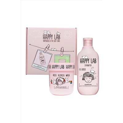 Happy Lab Набор средств для ухода за волосами / Шампунь «Восстановление & Питание» + Маска восстанавливаюшая, 300 мл, 180 г KRISTALLER, 1111315