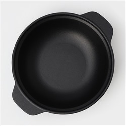 Жаровня, 2 л, d=24 см, с крышкой крышка, чугун, чёрная