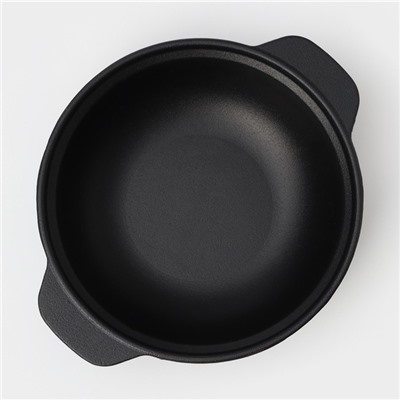 Жаровня, 2 л, d=24 см, с крышкой крышка, чугун, чёрная