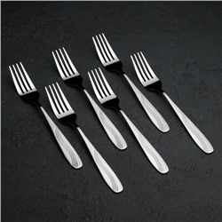 Набор столовых приборов «Водопад», 24 предмета, на подставке, нержавеющая сталь, серебристый