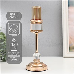 Подсвечник на 1 свечу «Прозрачность», под золото, 36×12×12 см