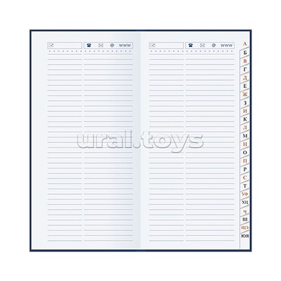 Телефонная книга с вырубкой А5, 80л. лин. Уф-лак "Россия"