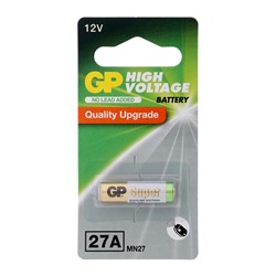 Батарейка алкалиновая GP Mercury Free, А27 (27A, MN27)-1BL, 12 В, блистер, 1 шт.