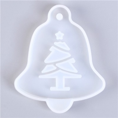 Молд силикон, подвеска «Колокольчик с елочкой»