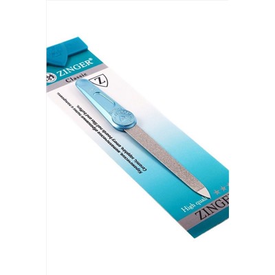 Zinger Пилка для ногтей металлическая с алмазным напылением / Classic FB-40(5") aqua emb. №3, синий KRISTALLER, 1112108