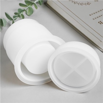 Молд силиконовый «Баночка круглая» с крышкой 10×10×11.5 см