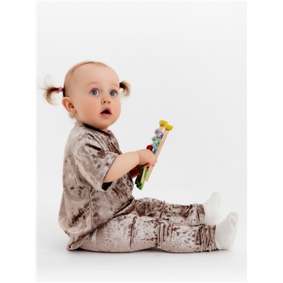 Лосины Крошка Я «Бархат», рост 92-98 см, бежевые