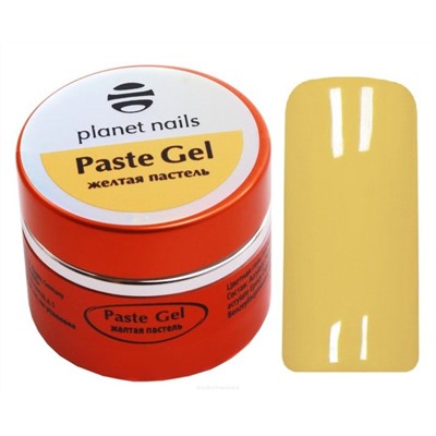 Planet Nails Гель-паста для дизайна ногтей, желтый пастельный, 5 мл