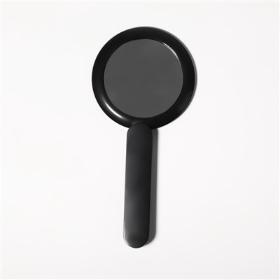 Зеркало с ручкой, складное, двустороннее, с увеличением х2, 8.3×10×1.3 см, (d=6.4 см), чёрное