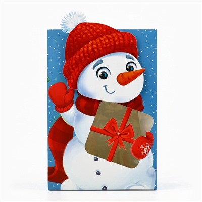 Коробка подарочная новогодняя складная «Снеговик», 15×7×22 см, Новый год