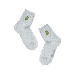 Классические Conte-kids TIP-TOP Однотонные хлопковые носки с вышивкой
