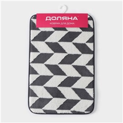 Коврик для ванной и туалета Доляна «Ралли», 40×60 см, серый