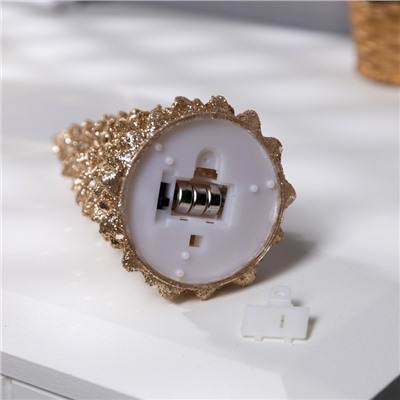 Светодиодная фигура «Ёлка золотистая» 6×17×6 см, пластик, батарейки LR44 (в комплекте), свечение тёплое белое