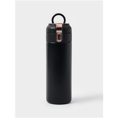 Термокружка Мастер К Simple, 420 мл, с термометром, сохраняет тепло до 8 ч, нержавеющая сталь, чёрная