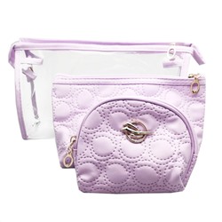 Kristaller Набор косметичек Embossing circle 3 in 1, сиреневый 25090