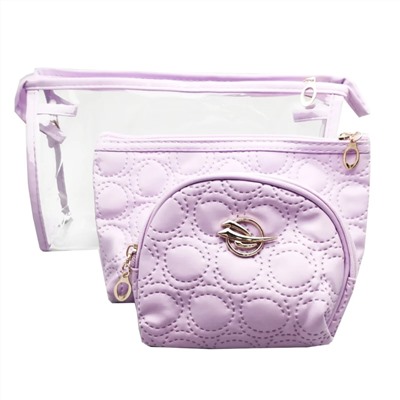 Kristaller Набор косметичек Embossing circle 3 in 1, сиреневый 25090