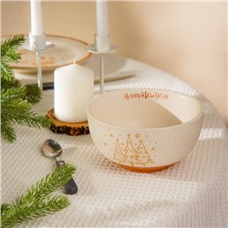 Салатник SL Home «С Новым Годом», 850 мл, d=15.5 см, керамика, белый