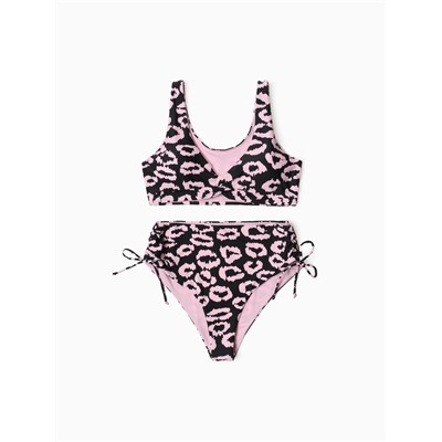 Купальник раздельный с высокой посадкой женский MIST, размер S, розовый