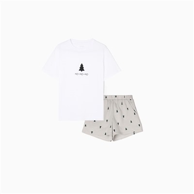 Пижама новогодняя женская (футболка, шорты) KAFTAN «Елки», размер 48-50