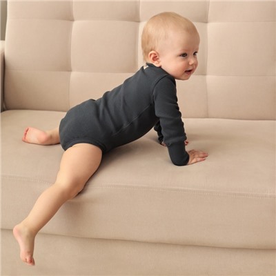 Комплект боди детских MINAKU: Basic Line BABY, рост 62-68 см, светло-серый, графит